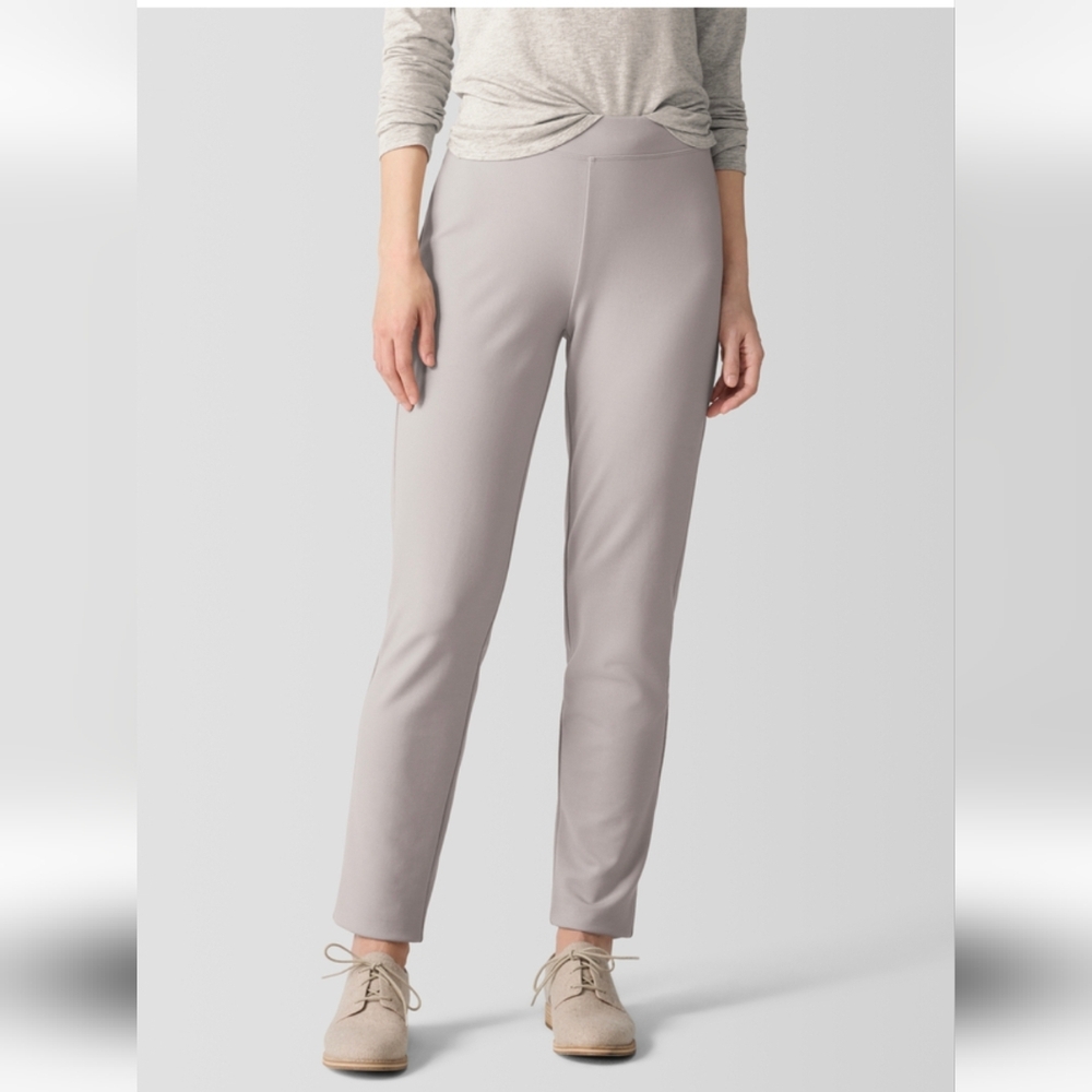 NWT Eileen Fisher Washable Flex Ponte PantSlim Fit, Ankle Length, Dove Color